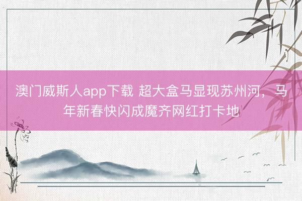 澳门威斯人app下载 超大盒马显现苏州河，马年新春快闪成魔齐网红打卡地
