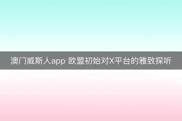澳门威斯人app 欧盟初始对X平台的雅致探听