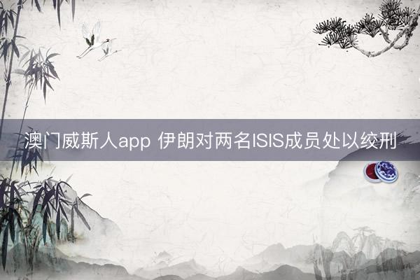 澳门威斯人app 伊朗对两名ISIS成员处以绞刑