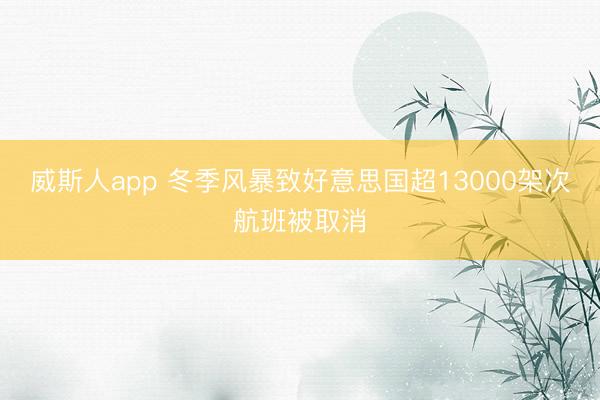 威斯人app 冬季风暴致好意思国超13000架次航班被取消