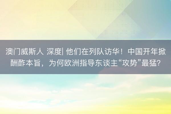 澳门威斯人 深度| 他们在列队访华！中国开年掀酬酢本旨，为何欧洲指导东谈主“攻势”最猛？