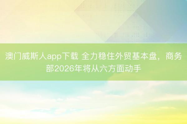 澳门威斯人app下载 全力稳住外贸基本盘，商务部2026年将从六方面动手