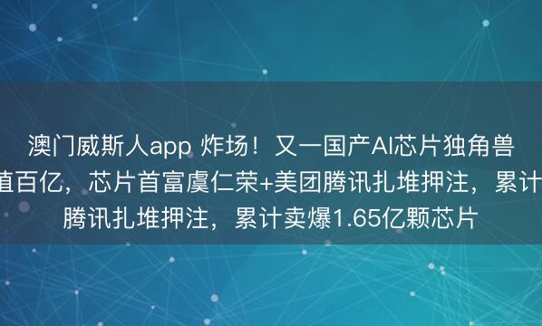 澳门威斯人app 炸场！又一国产AI芯片独角兽冲刺港股IPO，估值百亿，芯片首富虞仁荣+美团腾讯扎堆押注，累计卖爆1.65亿颗芯片