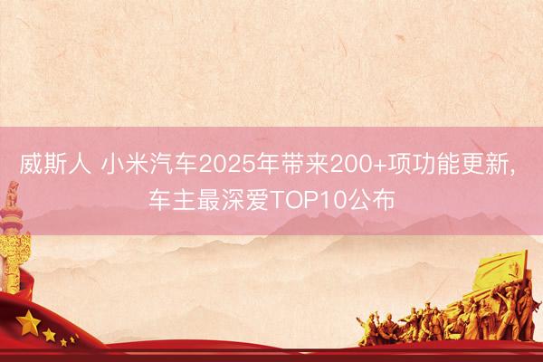 威斯人 小米汽车2025年带来200+项功能更新， 车主最深爱TOP10公布