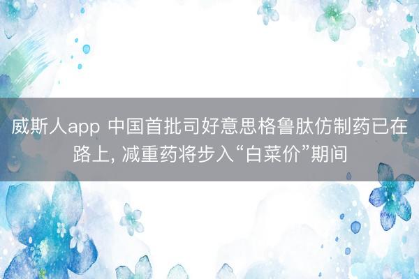 威斯人app 中国首批司好意思格鲁肽仿制药已在路上， 减重药将步入“白菜价”期间