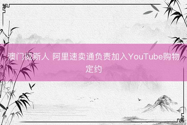 澳门威斯人 阿里速卖通负责加入YouTube购物定约