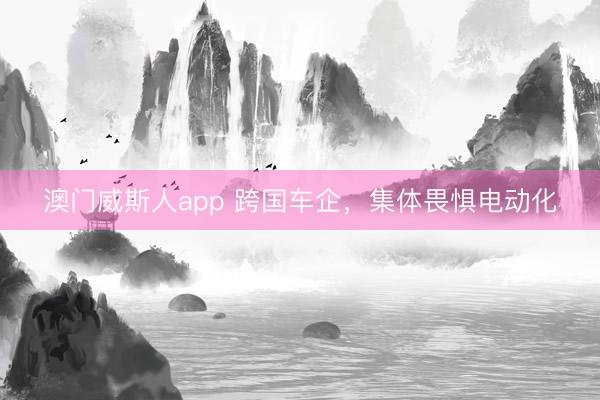 澳门威斯人app 跨国车企，集体畏惧电动化