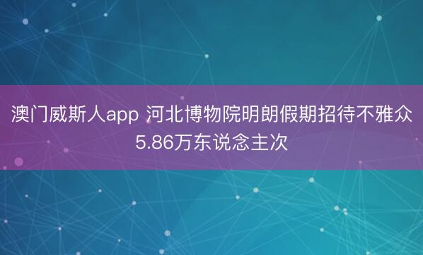 澳门威斯人app 河北博物院明朗假期招待不雅众5.86万东说念主次