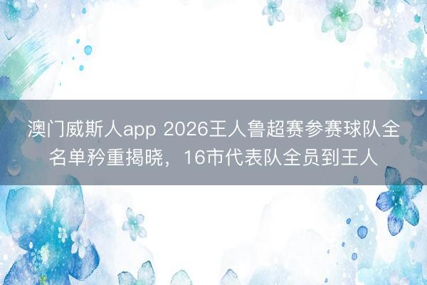 澳门威斯人app 2026王人鲁超赛参赛球队全名单矜重揭晓,16市代表队全员到王人