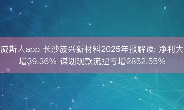 威斯人app 长沙族兴新材料2025年报解读: 净利大增39.36% 谋划现款流扭亏增2852.55%