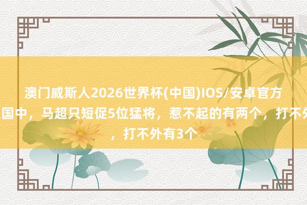 澳门威斯人2026世界杯(中国)IOS/安卓官方下载 三国中,马超只短促5位猛将,惹不起的有两个,打不外有3个