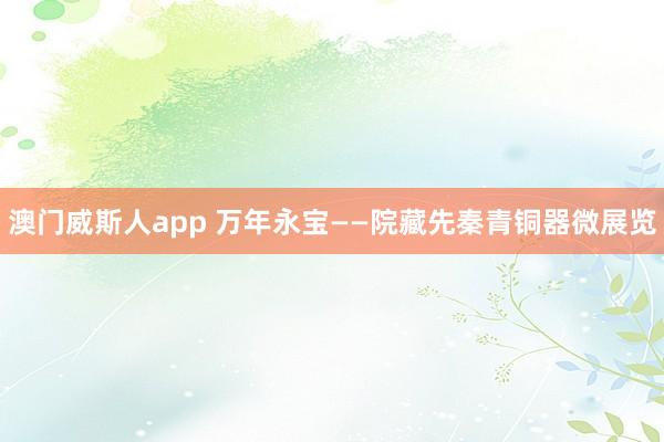 澳门威斯人app 万年永宝——院藏先秦青铜器微展览