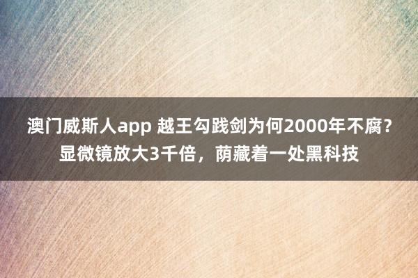 澳门威斯人app 越王勾践剑为何2000年不腐?显微镜放大3千倍,荫藏着一处黑科技