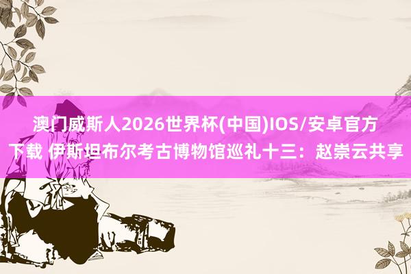 澳门威斯人2026世界杯(中国)IOS/安卓官方下载 伊斯坦布尔考古博物馆巡礼十三:赵崇云共享
