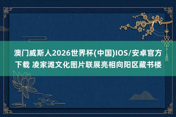 澳门威斯人2026世界杯(中国)IOS/安卓官方下载 凌家滩文化图片联展亮相向阳区藏书楼