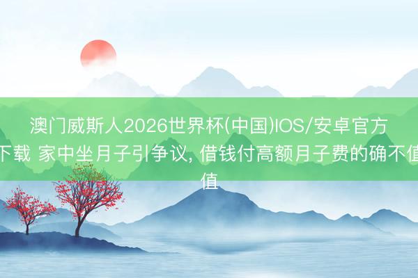 澳门威斯人2026世界杯(中国)IOS/安卓官方下载 家中坐月子引争议, 借钱付高额月子费的确不值