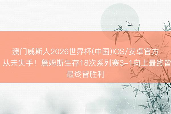 澳门威斯人2026世界杯(中国)IOS/安卓官方下载 从未失手！詹姆斯生存18次系列赛3-1向上最终皆胜利