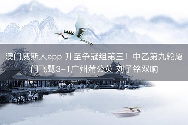 澳门威斯人app 升至争冠组第三！中乙第九轮厦门飞鹭3-1广州蒲公英 刘子铭双响
