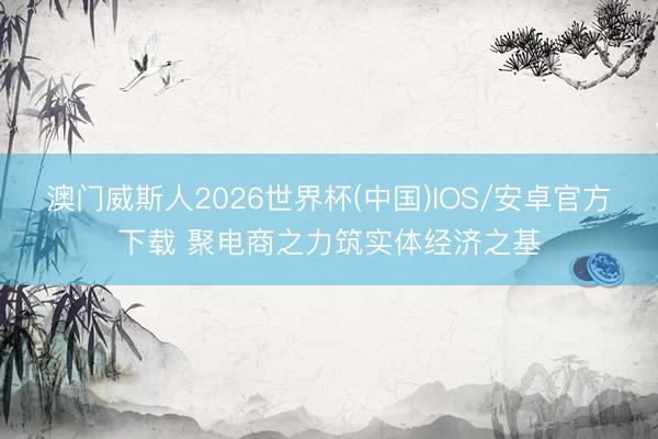 澳门威斯人2026世界杯(中国)IOS/安卓官方下载 聚电商之力筑实体经济之基