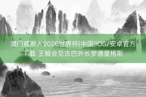澳门威斯人2026世界杯(中国)IOS/安卓官方下载 王毅会见古巴外长罗德里格斯