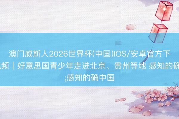 澳门威斯人2026世界杯(中国)IOS/安卓官方下载 视频|好意思国青少年走进北京、贵州等地 感知的确中国